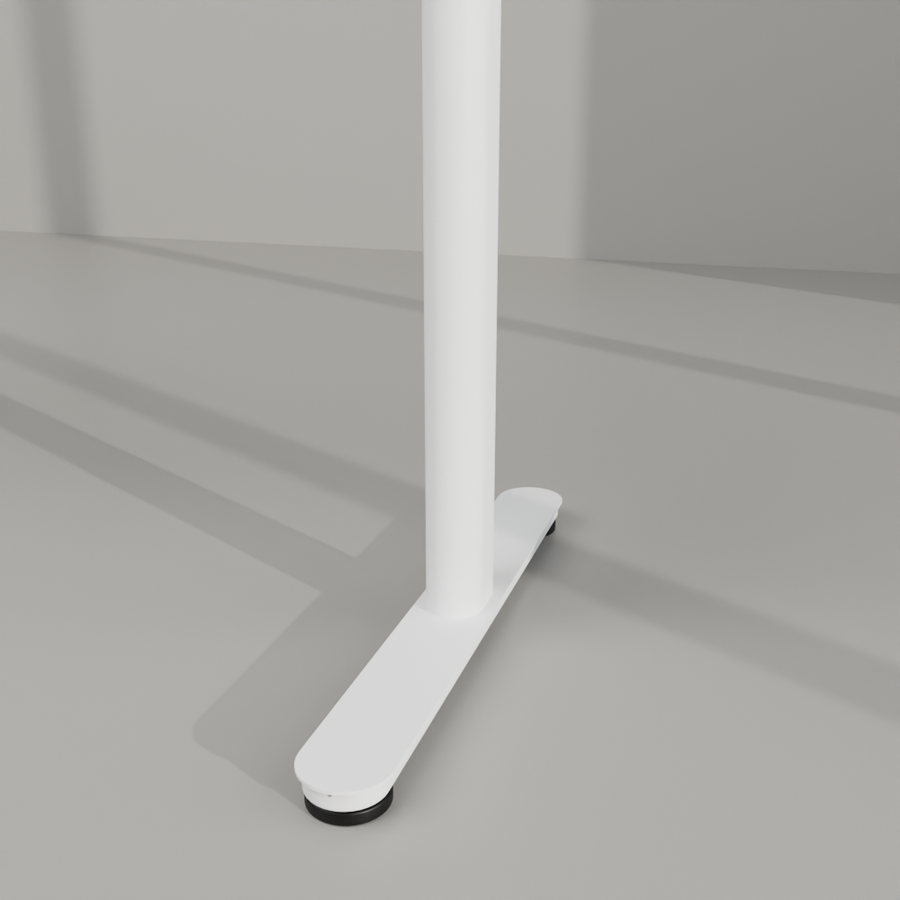 Valge raami jalg ja tugi