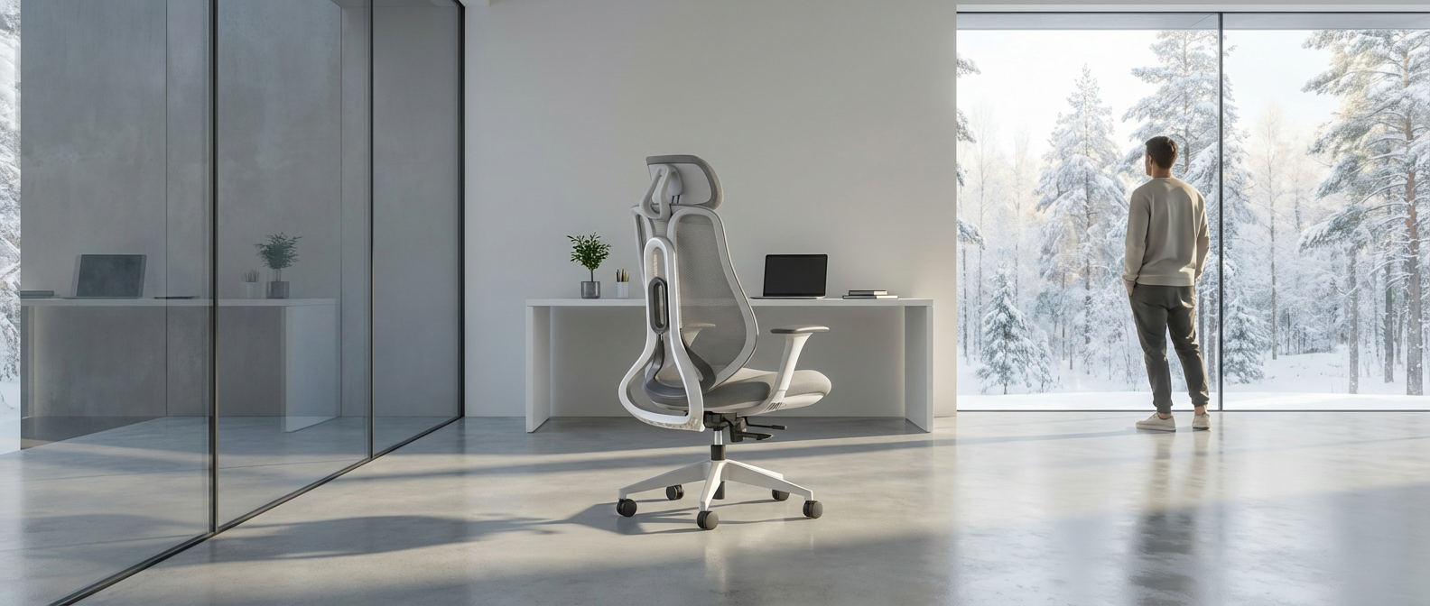 OmniSit Pro ergonoomiline tool minimalistlikus kontoris