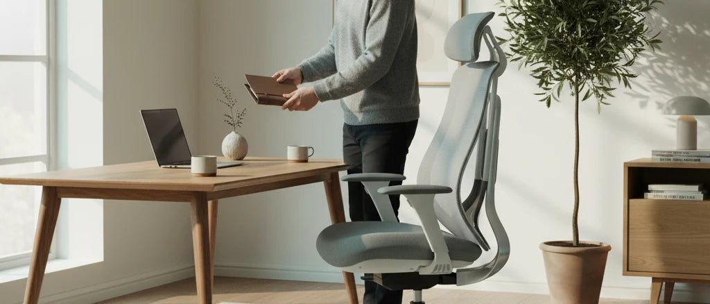 Kodukontor ergonoomilise tooliga